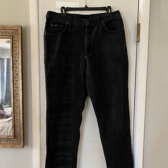 Vintage High Waisted Straight Black Jeans - Picture 1 of 3